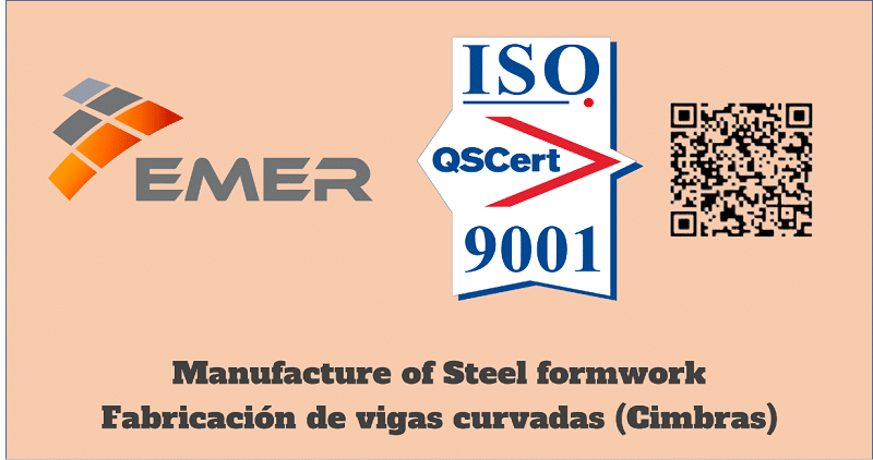 EMER obtiene certificación ISO 9001 para su línea de fabricación de cimbras