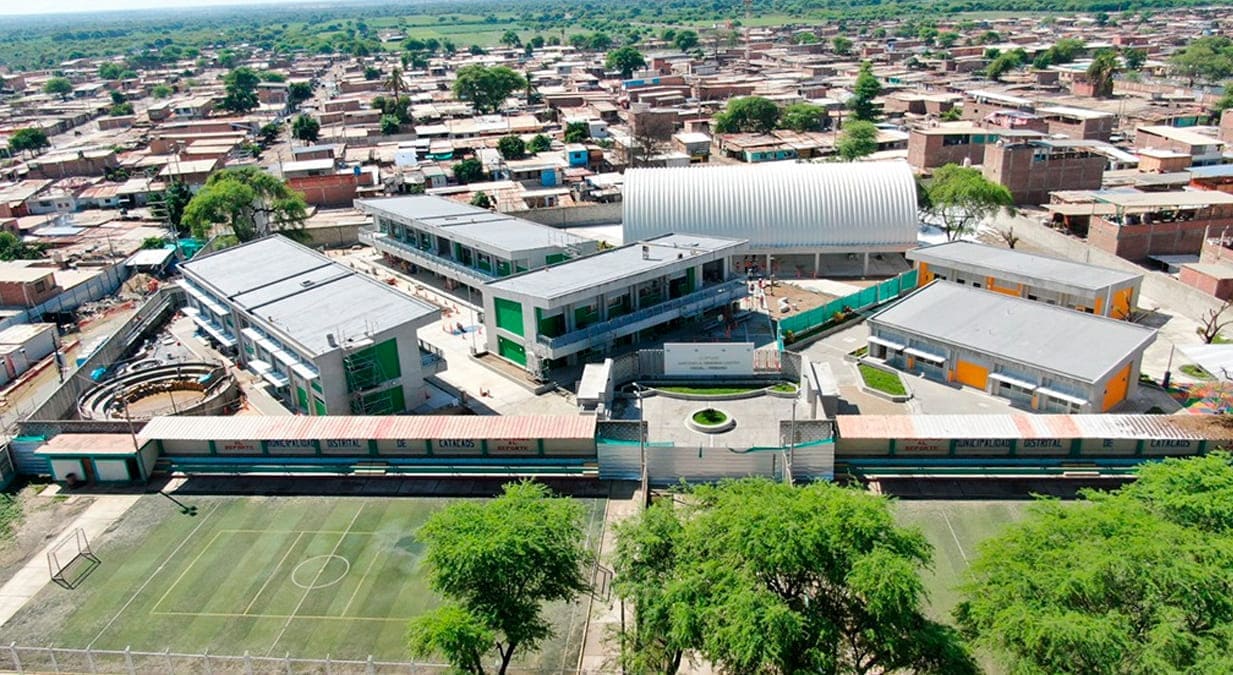 Nueva infraestructura de la I.E. Santiago Requena registra 87% de avance.