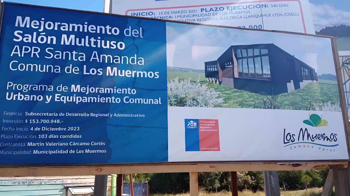Chile: Construyen proyecto APR Santa Amanda en Los Muermos