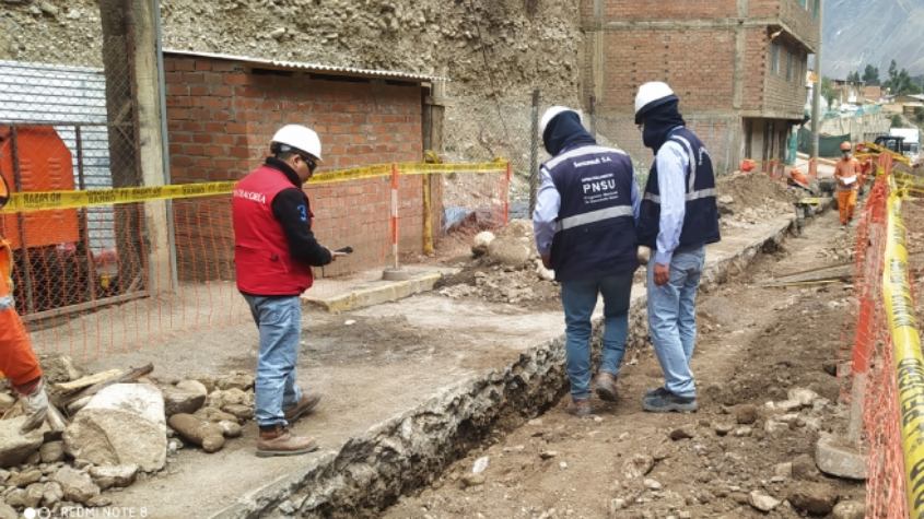 Obra de saneamiento en San Marcos