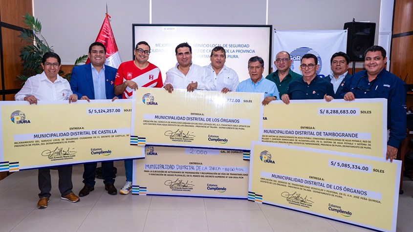 Municipalidades de Piura reciben más de S/16 millones para obras