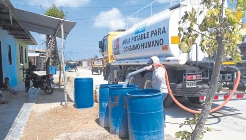 Tumbes cumple cuatro días sin agua por obras viales: camiones cisterna abastecen a la ciudad