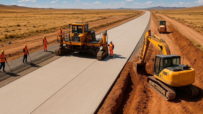 construcción de carretera