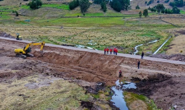 Ayacucho avanza en la construcción de la qocha Ñahuinpuquio que almacenará 17 mil m³ de agua